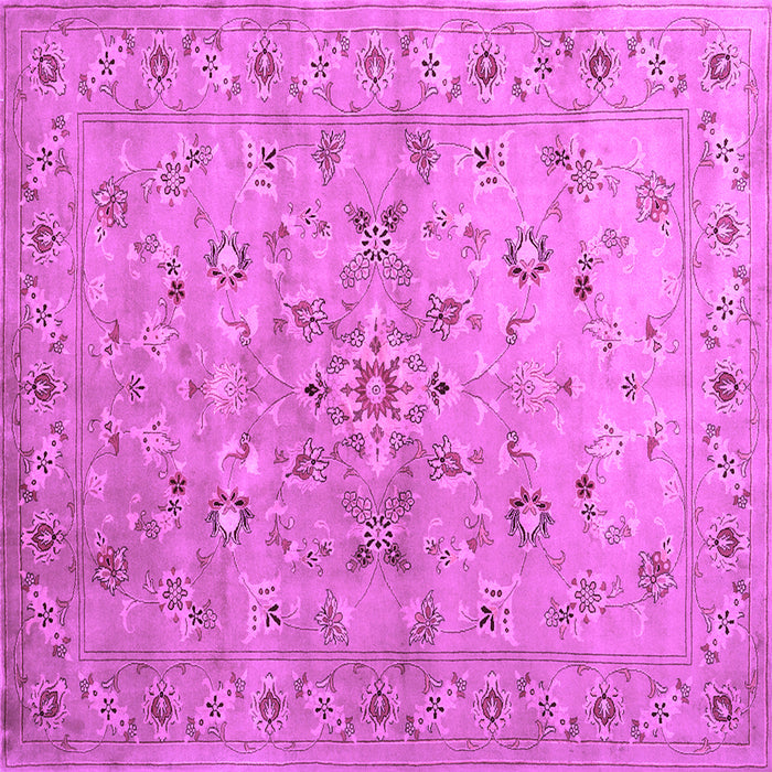 Square Machine Washable Abstract Purple Contemporary Area Rugs, wshcon1350pur