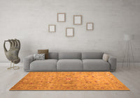 Machine Washable Abstract Orange Contemporary Rug, wshcon1350org