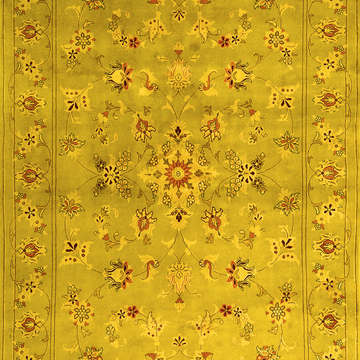 Abstract Yellow Contemporary Rug, con1350yw