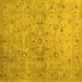 Square Machine Washable Abstract Yellow Contemporary Rug, wshcon1350yw