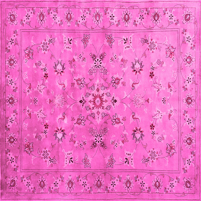 Square Abstract Pink Contemporary Rug, con1350pnk