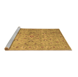 Sideview of Machine Washable Abstract Brown Contemporary Rug, wshcon1350brn