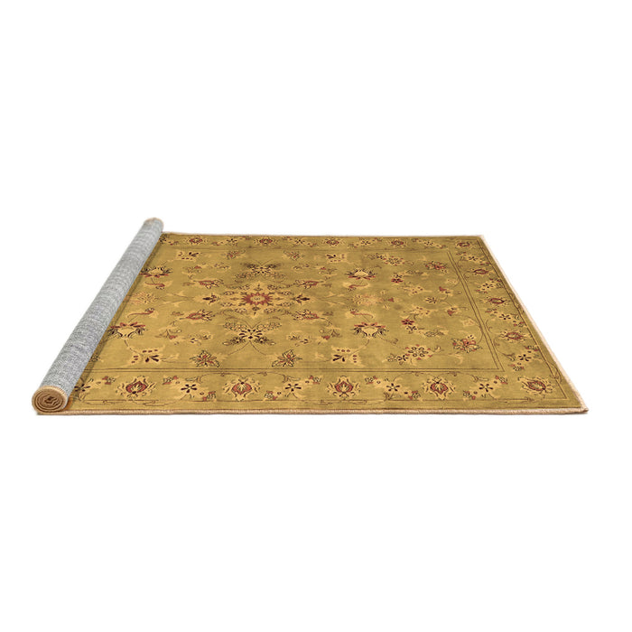 Sideview of Machine Washable Abstract Brown Contemporary Rug, wshcon1350brn