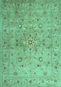 Abstract Turquoise Contemporary Rug, con1350turq