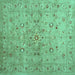 Square Machine Washable Abstract Turquoise Contemporary Area Rugs, wshcon1350turq