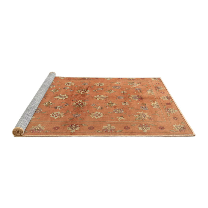 Serging Thickness of Machine Washable Contemporary Orange Rug, wshcon1351