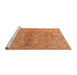 Serging Thickness of Machine Washable Contemporary Orange Rug, wshcon1351