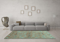 Machine Washable Abstract Light Blue Contemporary Rug, wshcon1351lblu