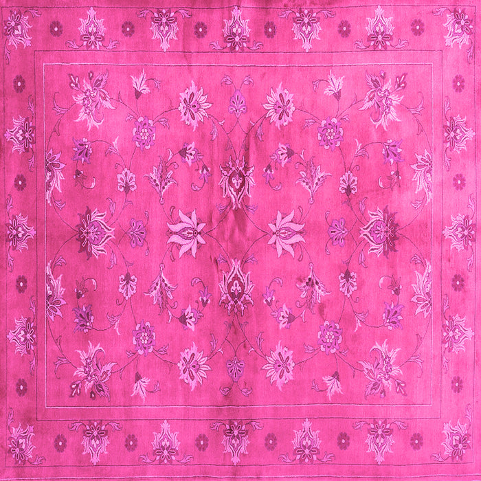 Square Machine Washable Abstract Pink Contemporary Rug, wshcon1351pnk