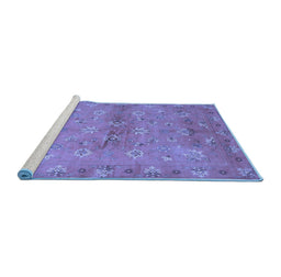 Sideview of Machine Washable Abstract Blue Contemporary Rug, wshcon1351blu
