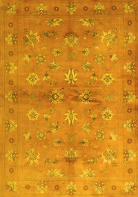 Abstract Yellow Contemporary Rug, con1351yw