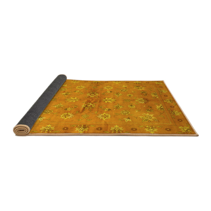 Sideview of Abstract Yellow Contemporary Rug, con1351yw