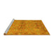 Sideview of Machine Washable Abstract Yellow Contemporary Rug, wshcon1351yw