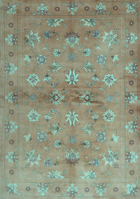 Abstract Light Blue Contemporary Rug, con1351lblu