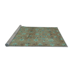 Sideview of Machine Washable Abstract Light Blue Contemporary Rug, wshcon1351lblu