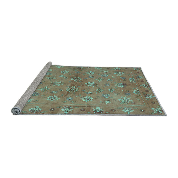 Sideview of Machine Washable Abstract Light Blue Contemporary Rug, wshcon1351lblu
