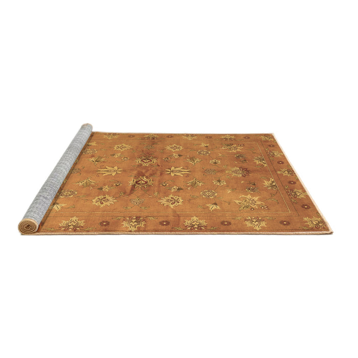 Sideview of Machine Washable Abstract Brown Contemporary Rug, wshcon1351brn