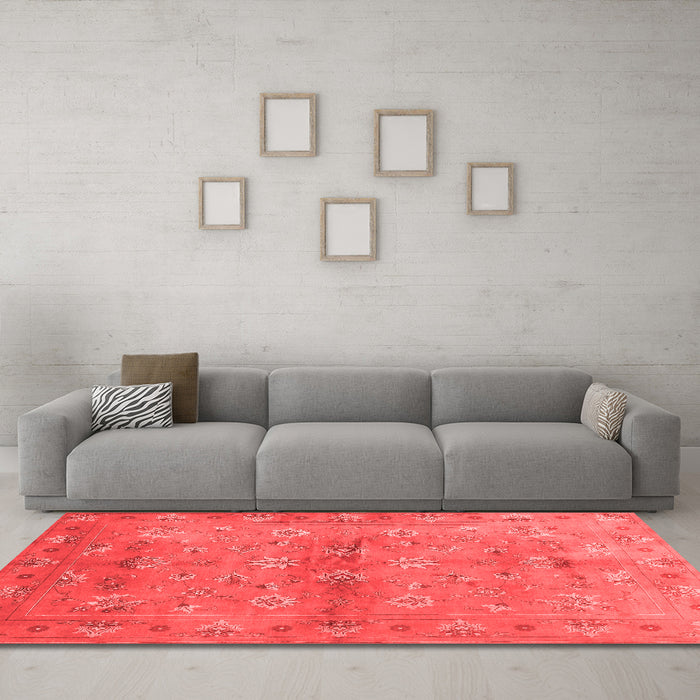 Contemporary Red Washable Rugs