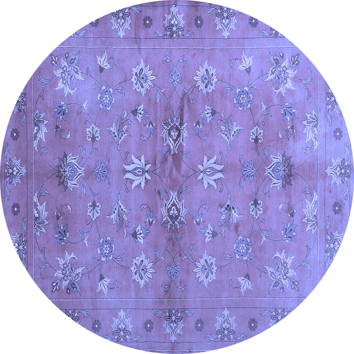 Round Machine Washable Abstract Blue Contemporary Rug, wshcon1351blu