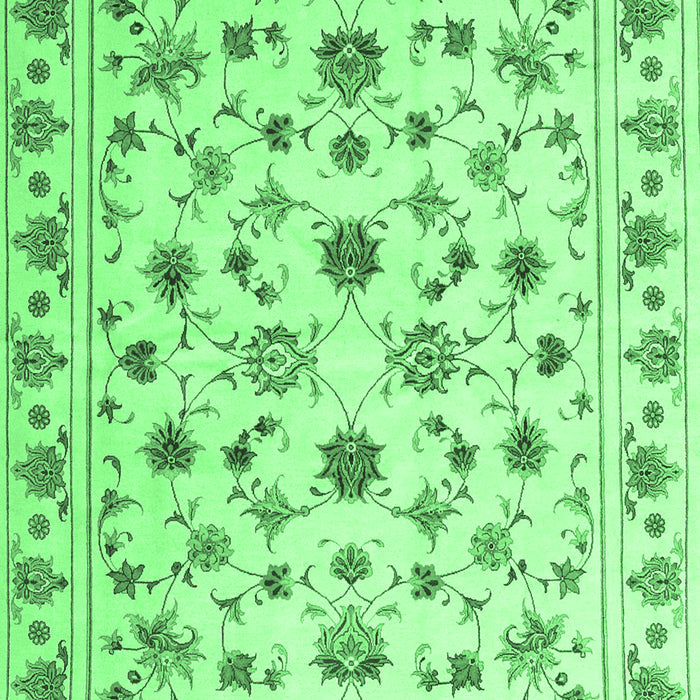 Machine Washable Persian Emerald Green Traditional Area Rugs, wshcon1352emgrn