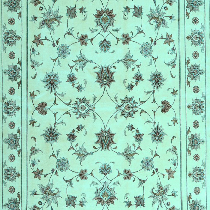 Machine Washable Persian Light Blue Traditional Rug, wshcon1352lblu