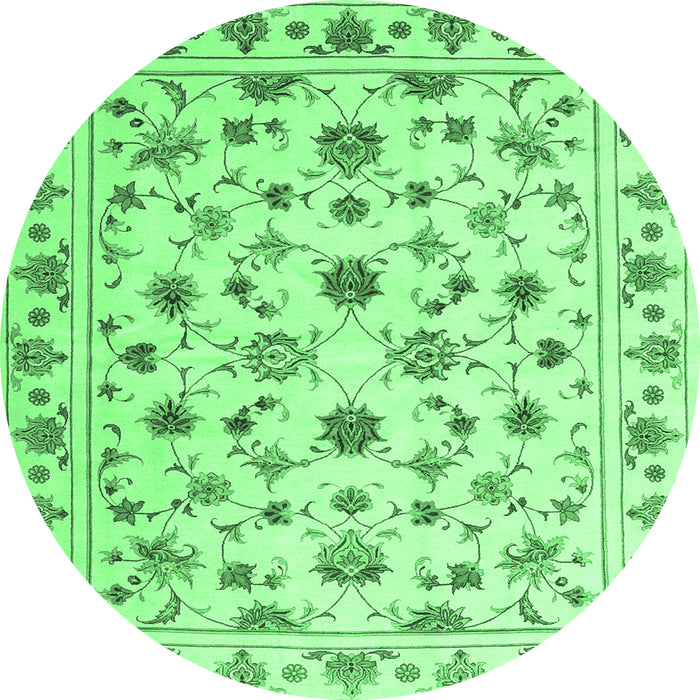 Round Persian Emerald Green Traditional Rug, con1352emgrn