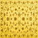 Square Persian Yellow Traditional Rug, con1352yw