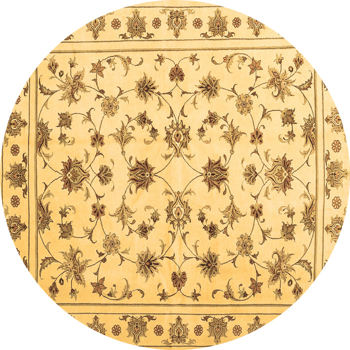 Round Persian Brown Traditional Rug, con1352brn