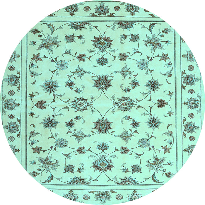 Round Persian Light Blue Traditional Rug, con1352lblu