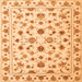 Round Machine Washable Persian Orange Traditional Area Rugs, wshcon1352org