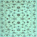 Square Persian Light Blue Traditional Rug, con1352lblu