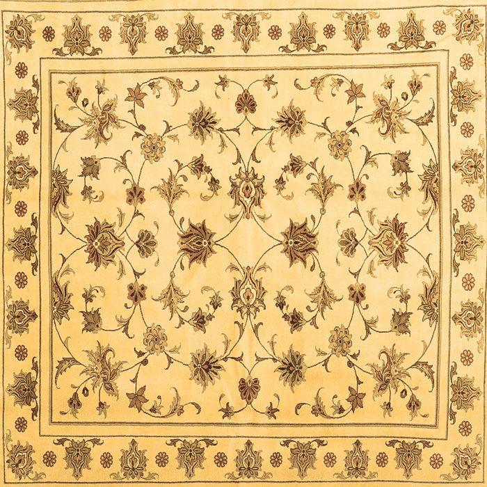 Square Machine Washable Persian Brown Traditional Rug, wshcon1352brn