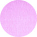 Round Abstract Purple Contemporary Rug, con1353pur