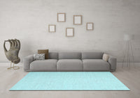 Machine Washable Abstract Light Blue Contemporary Rug, wshcon1353lblu