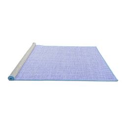Sideview of Machine Washable Abstract Blue Contemporary Rug, wshcon1353blu