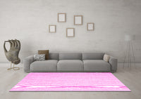 Machine Washable Abstract Pink Contemporary Rug, wshcon1353pnk