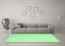 Machine Washable Abstract Emerald Green Contemporary Area Rugs in a Living Room,, wshcon1353emgrn
