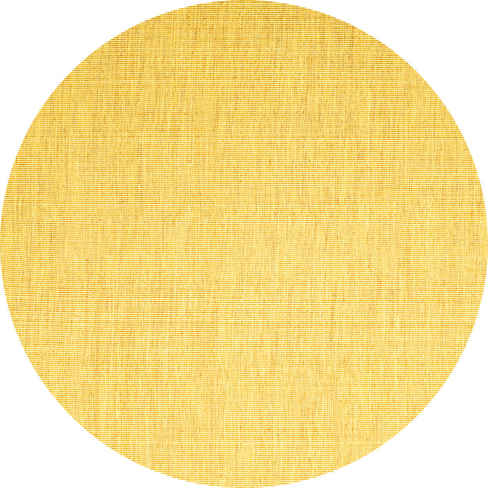 Round Machine Washable Abstract Yellow Contemporary Rug, wshcon1353yw