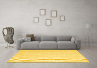 Machine Washable Abstract Yellow Contemporary Rug, wshcon1353yw