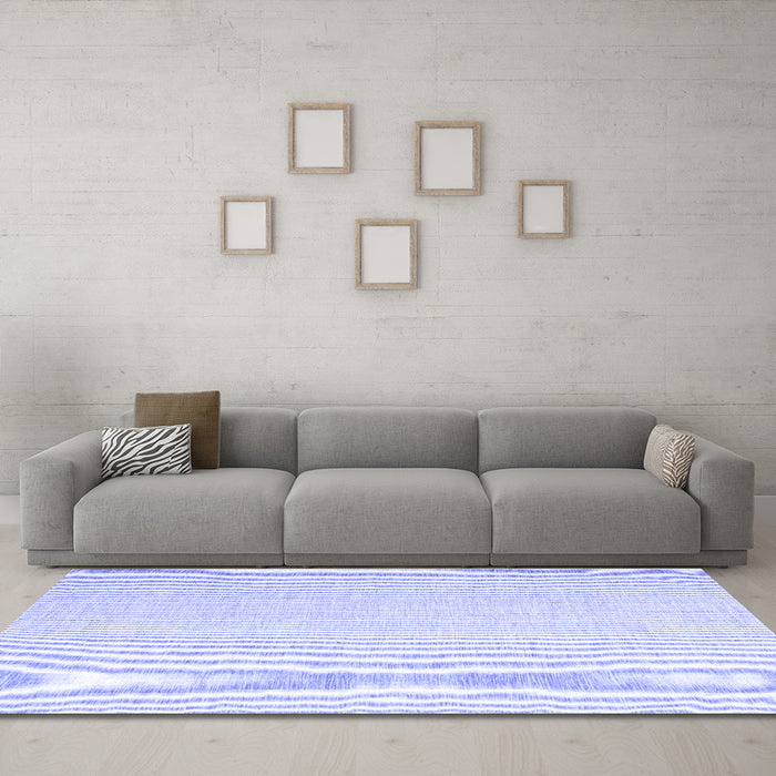 Machine Washable Abstract Blue Contemporary Rug in a Living Room, wshcon1353blu