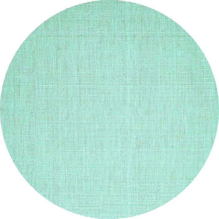 Round Machine Washable Abstract Turquoise Contemporary Area Rugs, wshcon1354turq