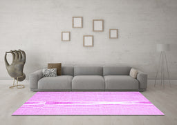 Machine Washable Abstract Purple Contemporary Area Rugs in a Living Room, wshcon1354pur