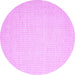 Round Machine Washable Abstract Purple Contemporary Area Rugs, wshcon1354pur