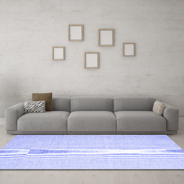 Machine Washable Abstract Blue Contemporary Rug in a Living Room, wshcon1354blu