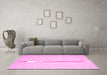 Machine Washable Abstract Pink Contemporary Rug in a Living Room, wshcon1354pnk