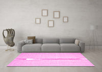 Machine Washable Abstract Pink Contemporary Rug, wshcon1354pnk
