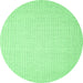 Round Abstract Emerald Green Contemporary Rug, con1354emgrn