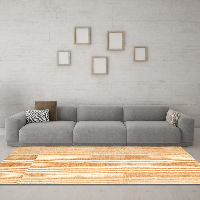 Machine Washable Abstract Brown Contemporary Rug in a Living Room,, wshcon1354brn