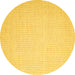 Round Abstract Yellow Contemporary Rug, con1354yw