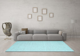 Machine Washable Abstract Light Blue Contemporary Rug in a Living Room, wshcon1354lblu